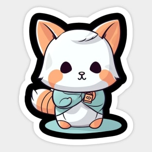 This fox is a martial arts master Sticker